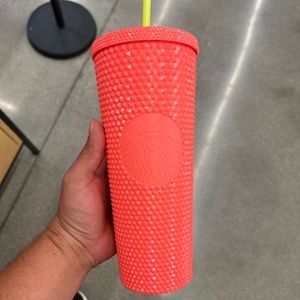 New Starbucks Summer 2022 Studded Dragon Fruit 24oz Tumbler Cup Red Salm…
